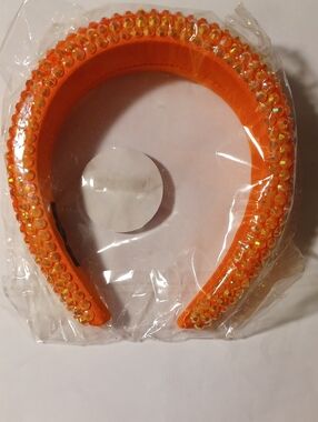 Orange Crystal Embellished Headband